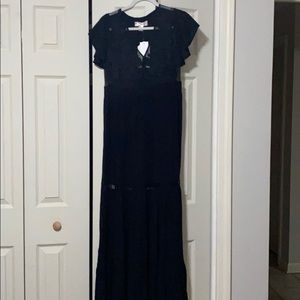 Band of gypsies black maxi dress size small